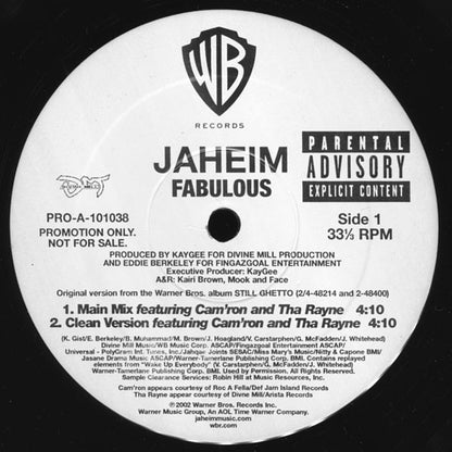Jaheim : Fabulous (12", Single, Promo)