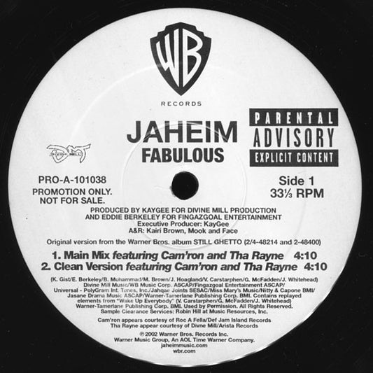 Jaheim : Fabulous (12", Single, Promo)