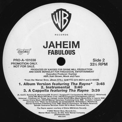 Jaheim : Fabulous (12", Single, Promo)
