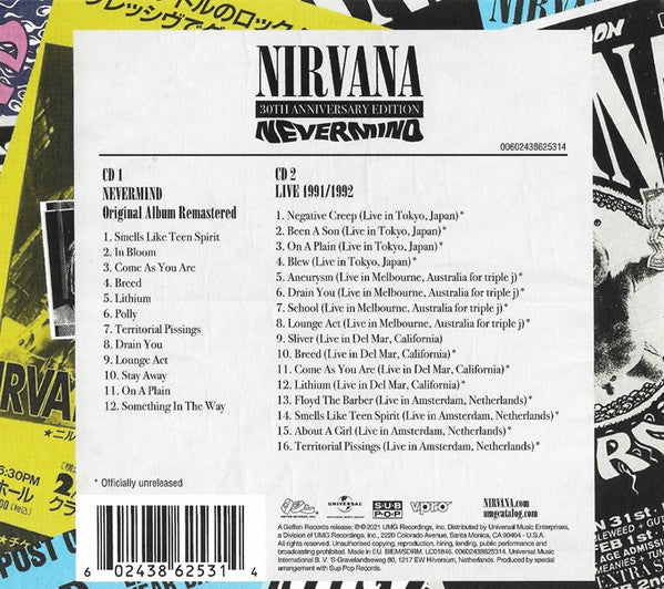 Nirvana : Nevermind (CD, Album, RE, RM + CD + Dlx, 30t)
