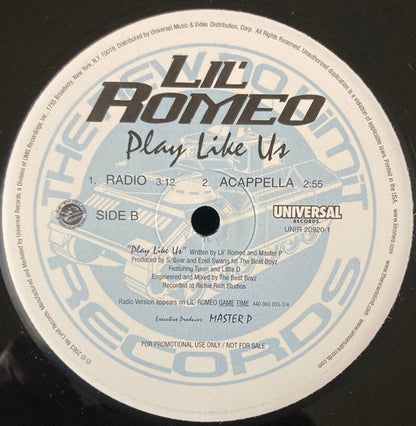 Lil' Romeo : Play Like Us (12", Promo)