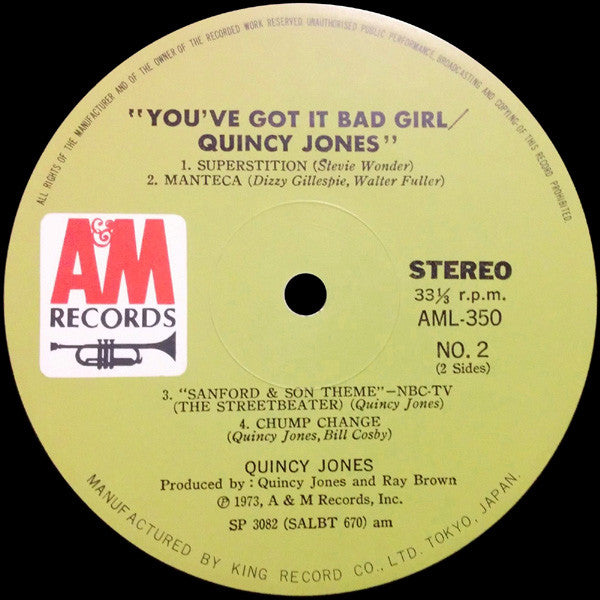 Quincy Jones : You've Got It Bad Girl (LP, Album)