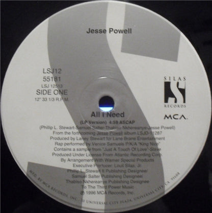 Jesse Powell : All I Need (12", Single)