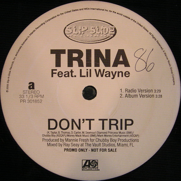 Trina Feat. Lil Wayne : Don't Trip (12", Single, Promo)