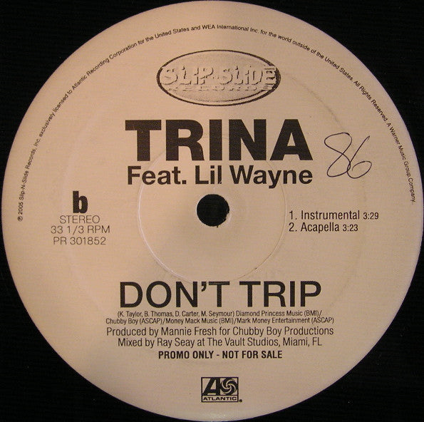 Trina Feat. Lil Wayne : Don't Trip (12", Single, Promo)