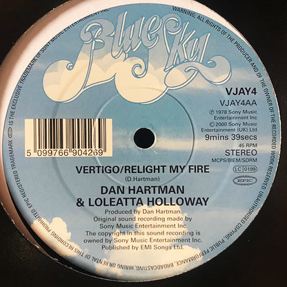 Dan Hartman : Instant Replay / Vertigo/Relight My Fire (12", RE)