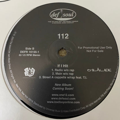112 : If I Hit (12", Promo)