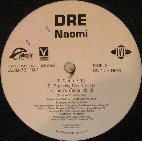 Dre : Naomi (12", Single, Promo)