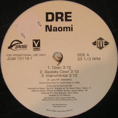 Dre : Naomi (12", Single, Promo)