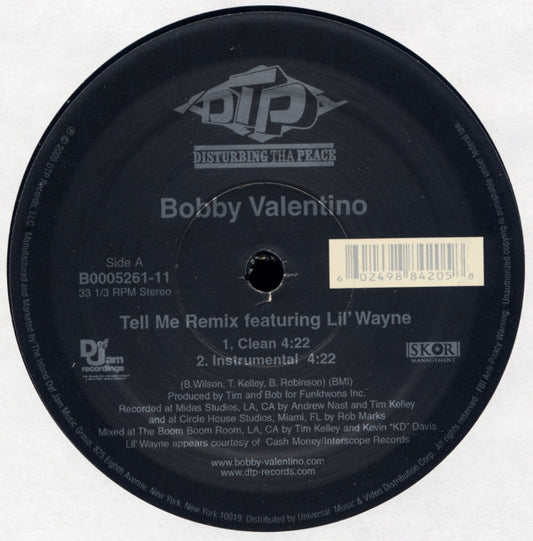 Bobby Valentino (2) : Tell Me Remix (12")