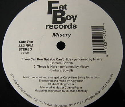 Misery (12) : You Can Run But You Can't Hide (12")
