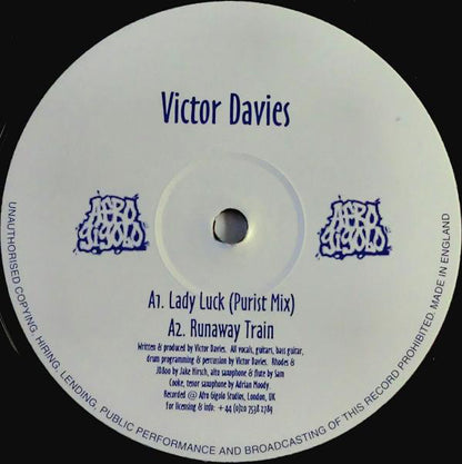 Victor Davies : Lady Luck / Runaway Train (12", Whi)