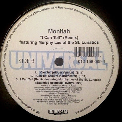 Monifah : I Can Tell (Remix) (12", Promo)