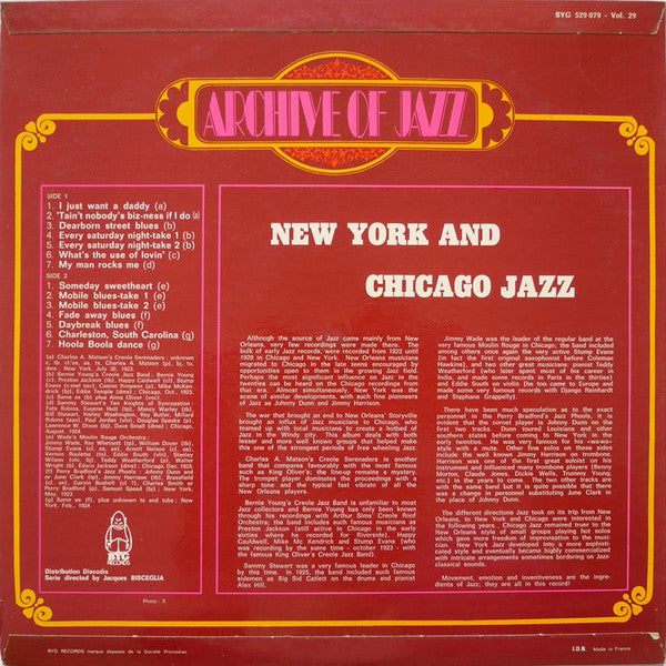 Various : Archive Of Jazz Volume 29 - New York And Chicago Jazz 1923-24 (LP, Comp)