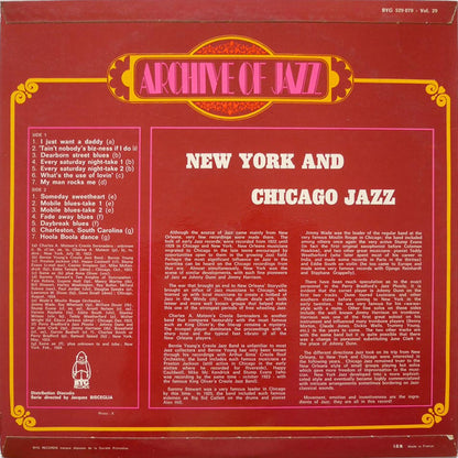 Various : Archive Of Jazz Volume 29 - New York And Chicago Jazz 1923-24 (LP, Comp)