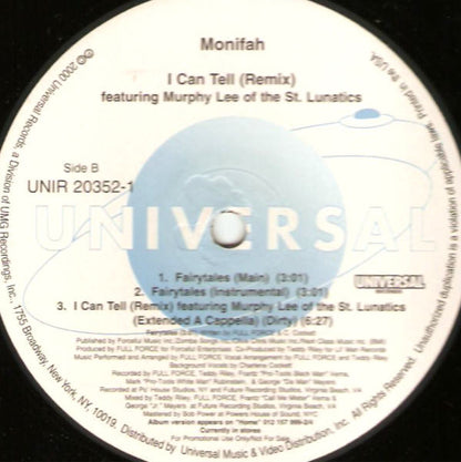 Monifah Featuring Murphy Lee Of The St. Lunatics* : I Can Tell (Remix) (12", Promo)