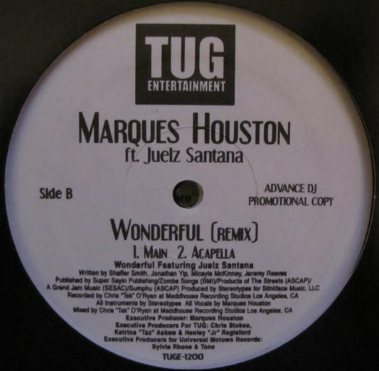 Marques Houston Ft. Juelz Santana : Wonderful (Remix) (12", Promo)