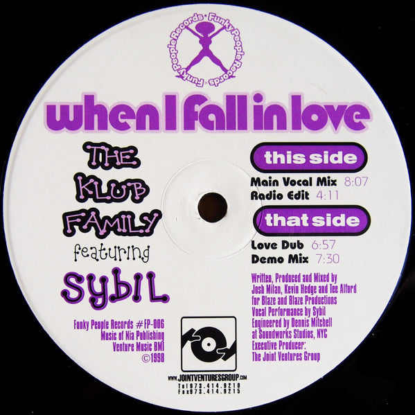 The Klub Family Featuring Sybil : When I Fall In Love (12")