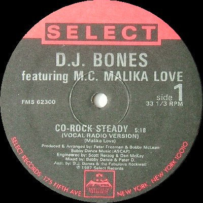 D.J. Bones* Featuring M.C. Malika Love* : Co-Rock Steady (12")