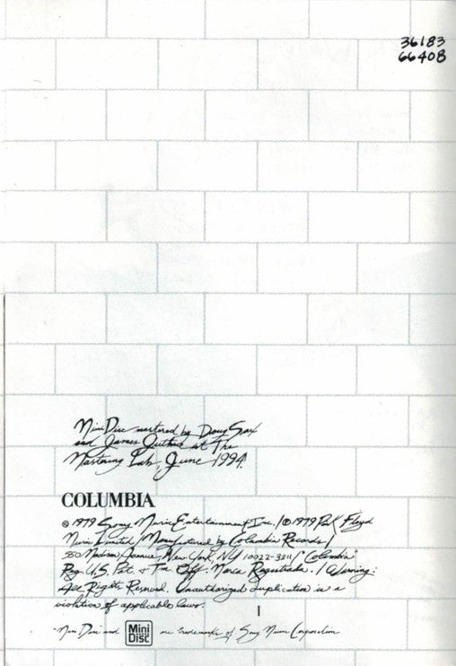Pink Floyd : The Wall (2xMD, Album, RM + Box)