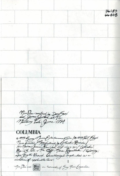 Pink Floyd : The Wall (2xMD, Album, RM + Box)