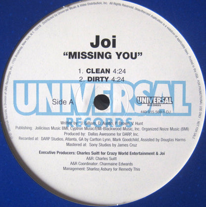 Joi (3) : Missing You (12", Promo)