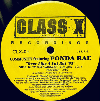 Community Featuring Fonda Rae : Over Like A Fat Rat '95 (12", Single, RE)