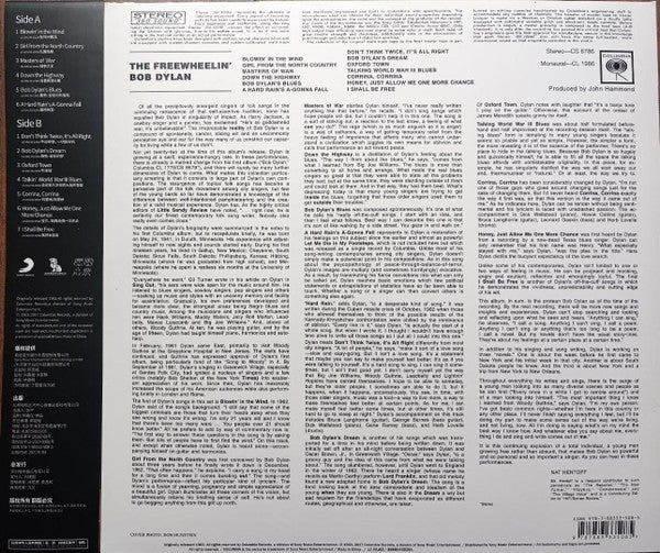 Bob Dylan : The Freewheelin' Bob Dylan = 自由自在的鲍勃•迪伦 (LP, Album, Ltd)