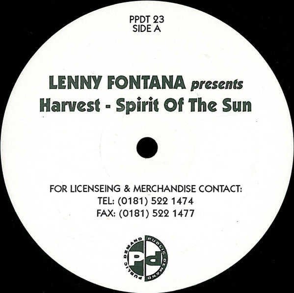 Lenny Fontana Presents Harvest (58) : Spirit Of The Sun (12")