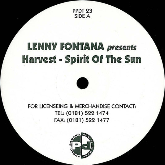 Lenny Fontana Presents Harvest (58) : Spirit Of The Sun (12")