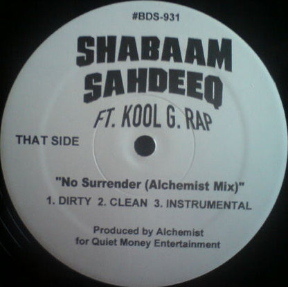 Shabaam Sahdeeq Ft. Kool G. Rap* : No Surrender (Remixes) (12")