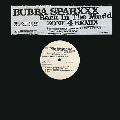 Bubba Sparxxx Featuring Sean Paul (2) & Pastor Troy Introducing Rich Boy : Back In The Mudd (Zone 4 Remix) (12")