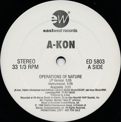 A-Kon* : Operations Of Nature (12", Promo)