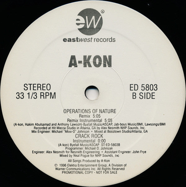 A-Kon* : Operations Of Nature (12", Promo)