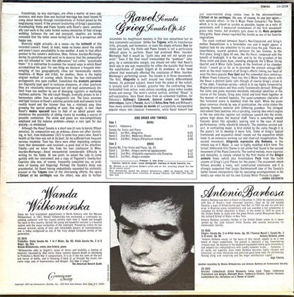 Ravel* / Grieg* - Wanda Wilkomirska / Antonio Barbosa : Ravel Sonata / Grieg Sonata Op. 45 (LP)
