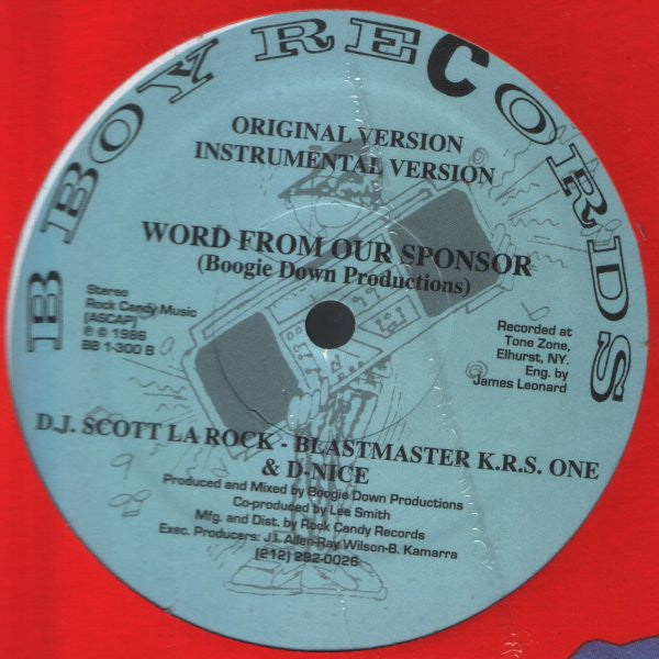 Boogie Down Productions : The Bridge Is Over  (12", RP)