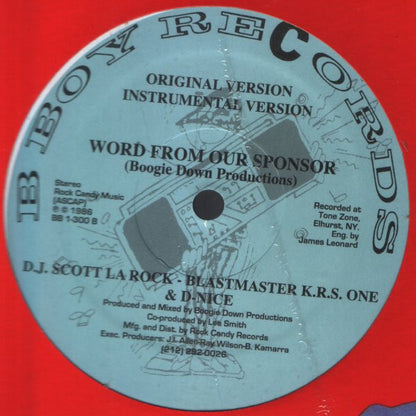 Boogie Down Productions : The Bridge Is Over  (12", RP)