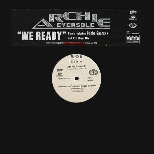 Archie Eversole Featuring Bubba Sparxxx : We Ready (Remix And ATL Street Mix) (12", Single, Promo)