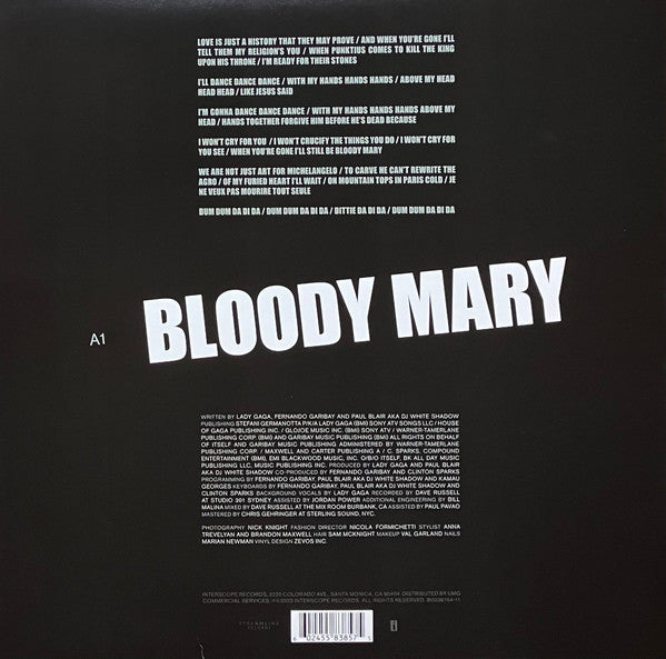 Lady Gaga : Bloody Mary (12", S/Sided, Single, Etch, Ltd, Glo)