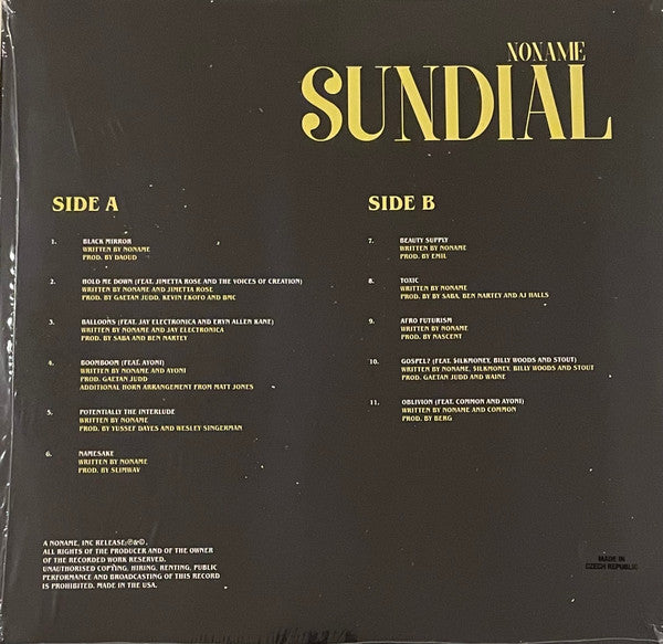 Noname (18) : Sundial (LP, Album, Ltd)