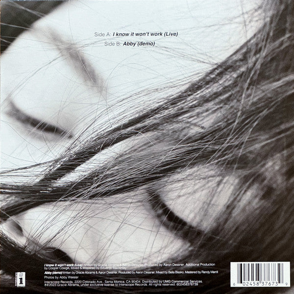 Gracie Abrams : I Know It Won't Work (Live) / Abby (Demo) (7", Ltd, Blu)