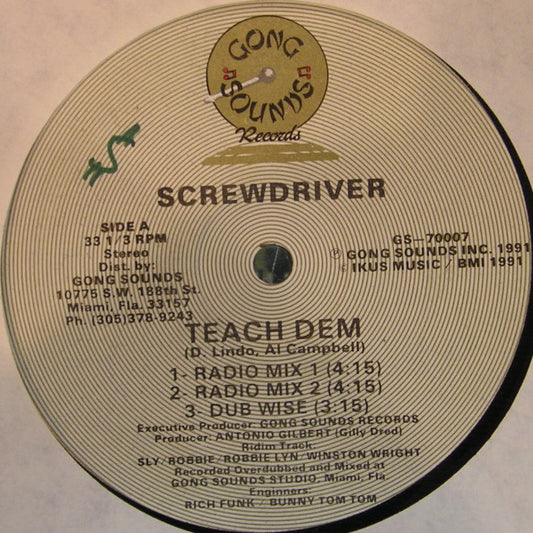 Screwdriver (2) : Teach Dem (12")