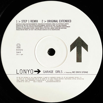 Lonyo Featuring MC Onyx Stone : Garage Girls (Featuring Mixes By Sunship + Step 1) (12")