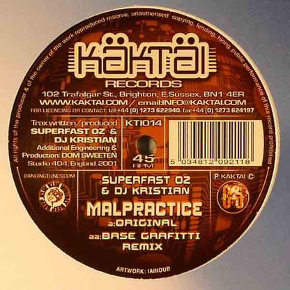 Superfast Oz & DJ Kristian : Malpractice (12")