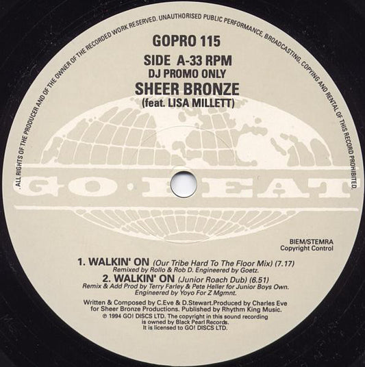 Sheer Bronze Feat. Lisa Millett : Walkin' On (2x12", Promo)