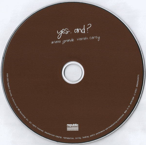 Ariana Grande, Mariah Carey : Yes, And? (CD, Single)