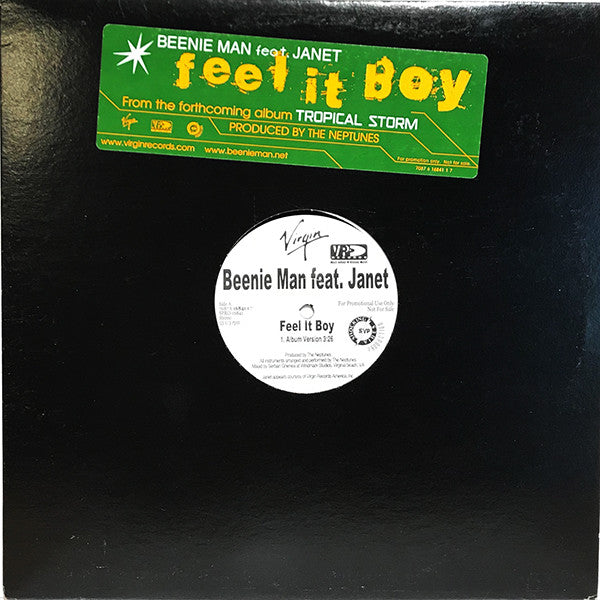 Beenie Man Feat. Janet Jackson : Feel It Boy (12", Promo)