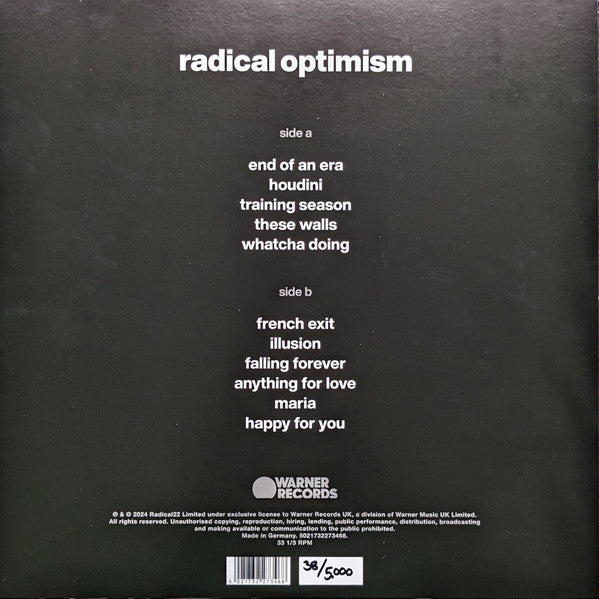 Dua Lipa : Radical Optimism (LP, Album, Ltd, Num, Pic, RE, Zoe)