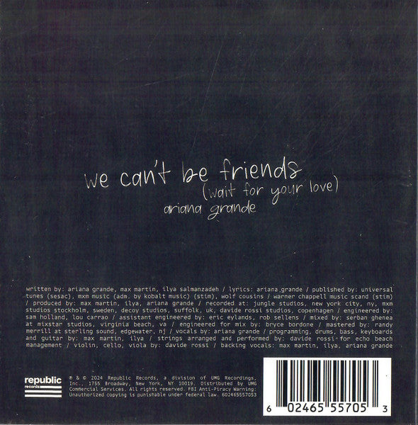 Ariana Grande : We Can't Be Friends (Wait For Your Love) (CD, Single, Ltd)