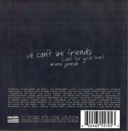 Ariana Grande : We Can't Be Friends (Wait For Your Love) (CD, Single, Ltd)
